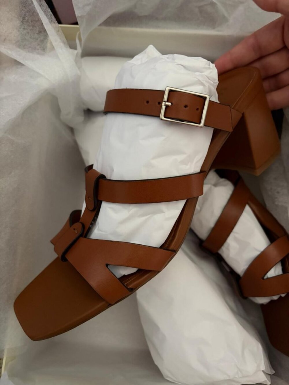 Marion Parke Charlie Block Heel Chestnut (Sz 40)